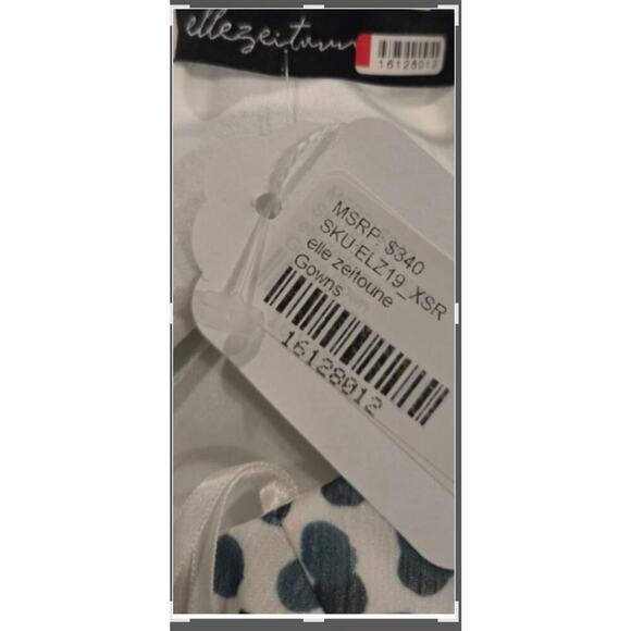 Elle Zeitoune Women's Green Polka Dot Satin Maxi Dress Size M 340 MSRP - Picture 11 of 11